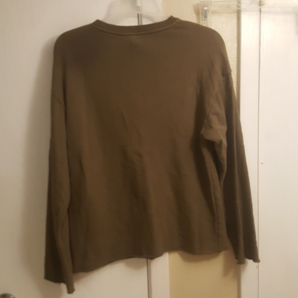 Asos olive green distressed long sleeve - Picture 6 of 6